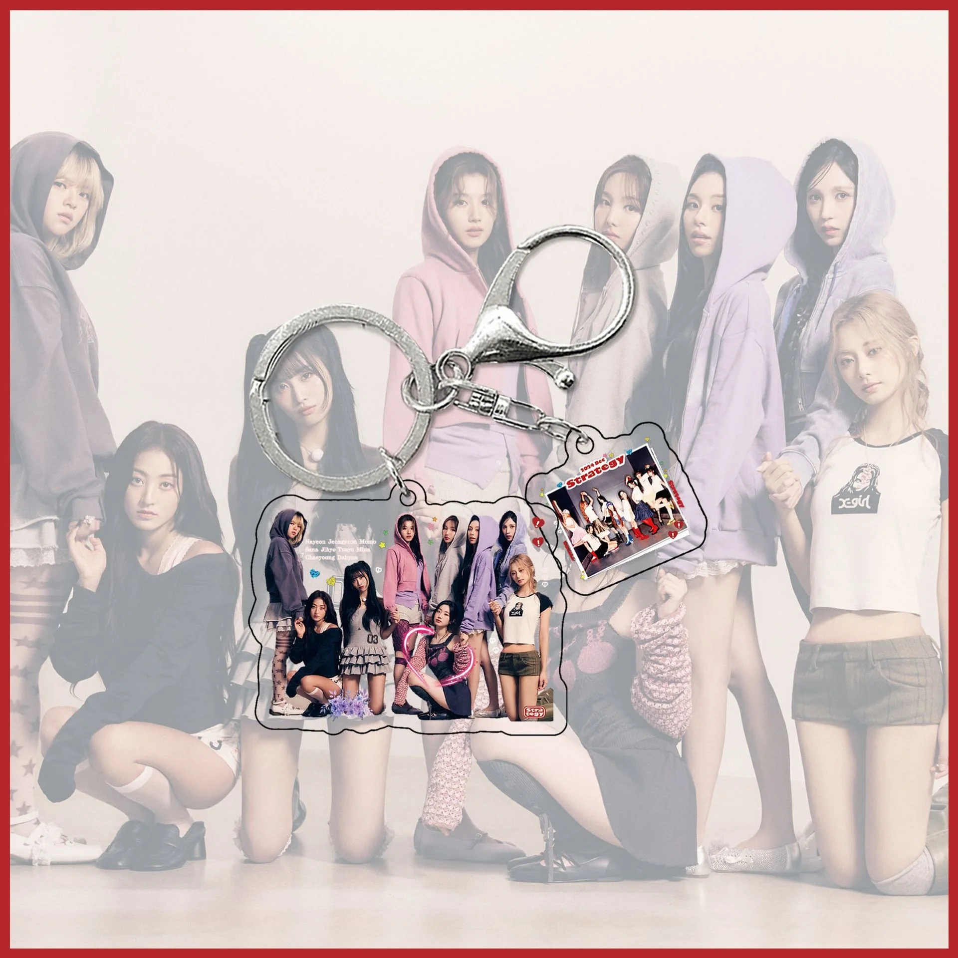 KPOP Idols NaYeon JungYeon New Album STRATEGY Acrylic Keychain High Quality Double Sides Printing Keyring Momo Sana JiHyo Gift