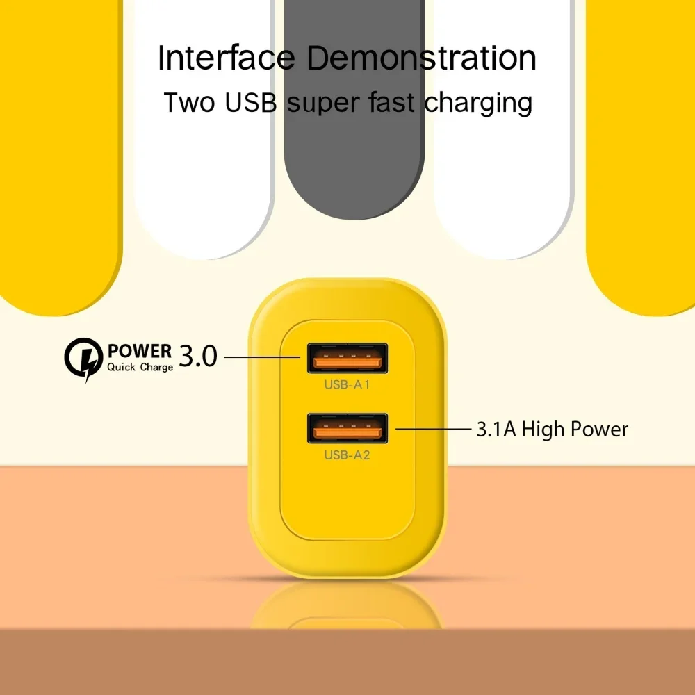 40W EU US Plug Fast USB Charger Wall Phone Charger Adapter for iPhone Samsung Xiaomi Redmi Dual Port 2A Output Travel Charger - náhled 4