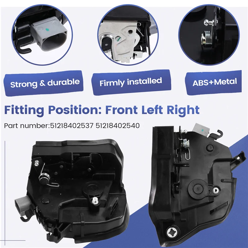 

ABTC-2Pc 51218402537 51218402540 For BMW E53 X5 2000-2006 Front Left + Right Integrated Door Lock Actuator