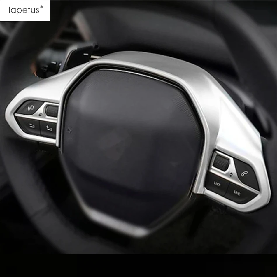 Steering Wheel Frame / Gear Shift Head Knob Decoration Cover Trim Carbon Fiber Accessories Interior For Peugeot 2008 2020 - 2022