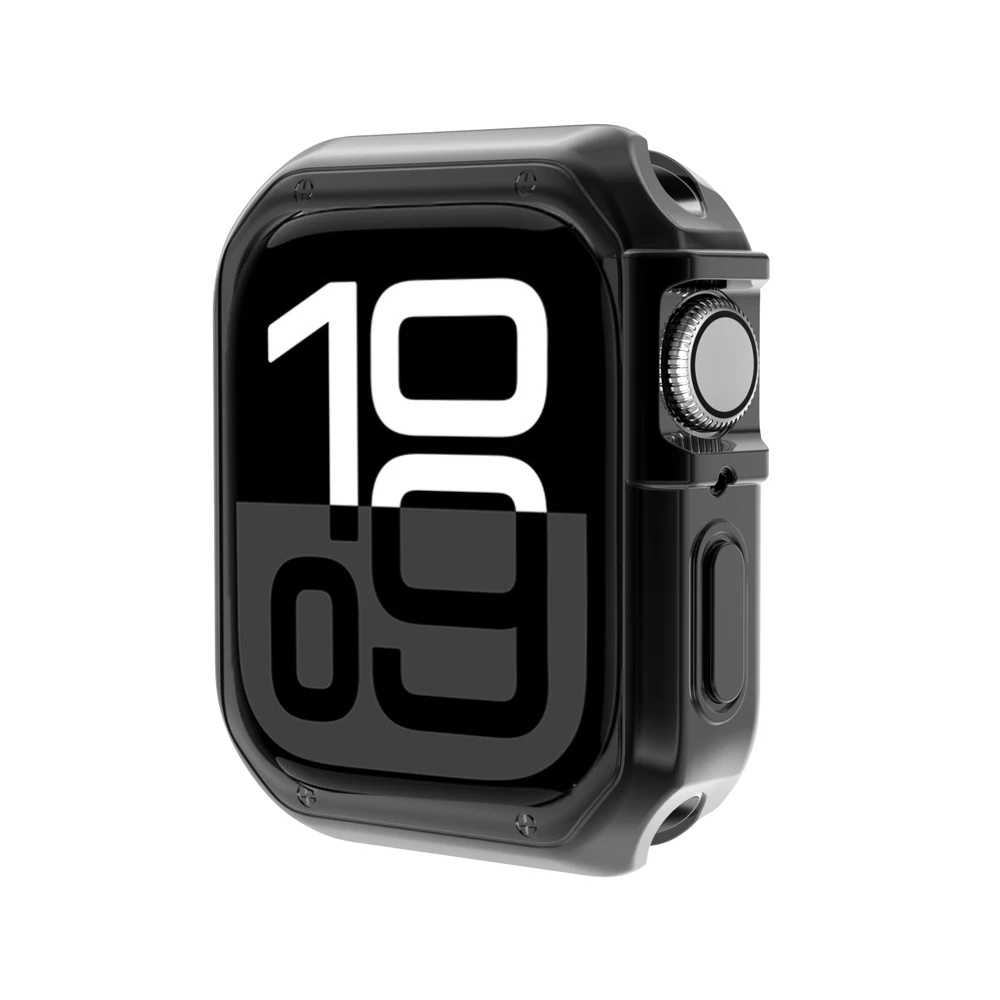 Soft TPU Case For Apple Watch10 46 42mm Hollow Out Full Protector Cover For IWatch 9 8 Ultra 49mm 44/45/38mm Watchcase Accessory