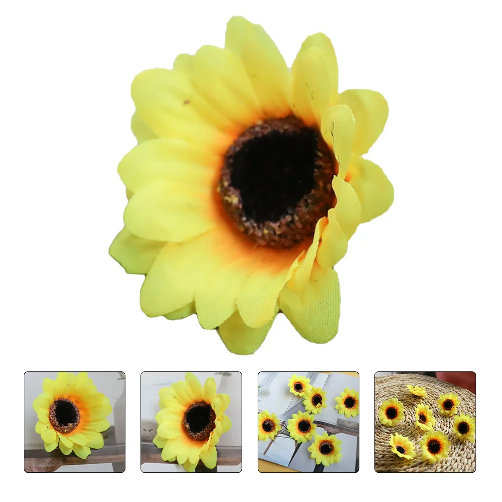 20 Pcs Simulated Sunflower Heads Decor Home Simulation Decorative Flowers Party Adornment Artificial DIY Accessory Sunflowers