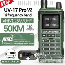 Baofeng UV-17 Pro V2 Tri Band Walkie Talkie Wireless Copy Frequency Long Range Type-C UV-5R UV-21 Pro Ham Two Way Radio