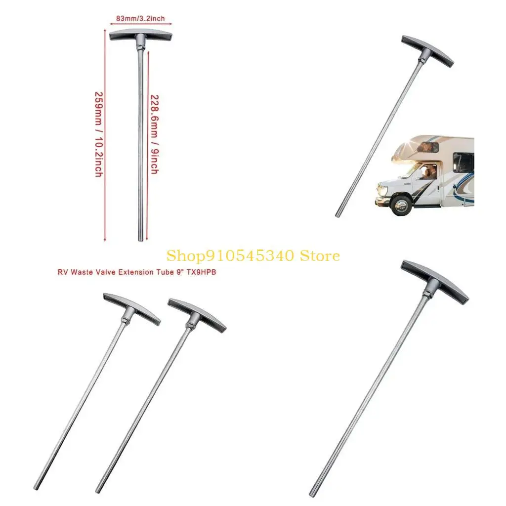 

U2JA Car Waste Valves Extension Tube 9inch Car Waste Valves Handle Car Sewer Waste Valves Extension Rod Car Dump Valves Handle