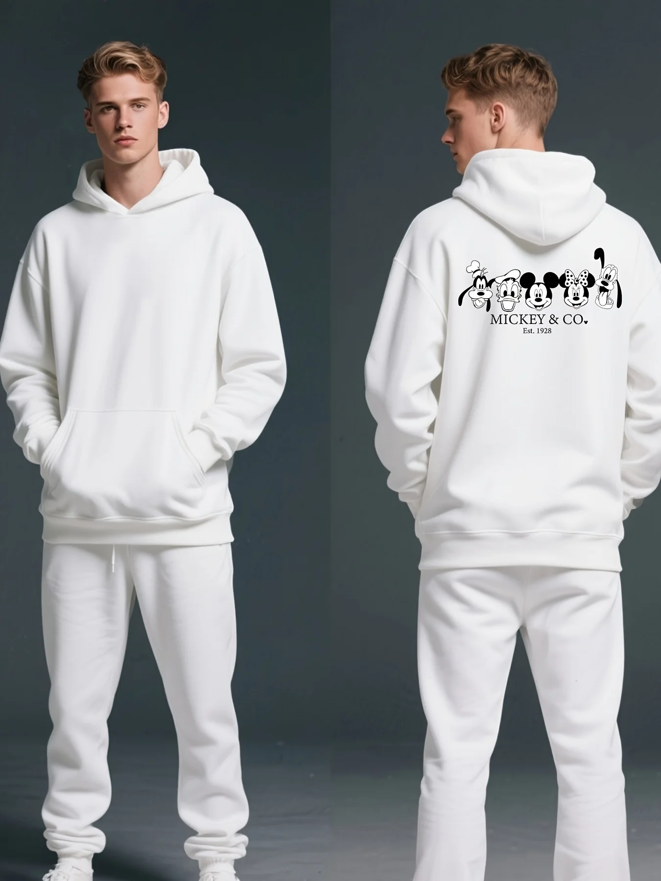 

Mickey Mouse Boy Girl Kids Family Parent-child Hoodie Men Women Autumn Winter Hooded Sweater Oversized Casual Loose Long Sleeves