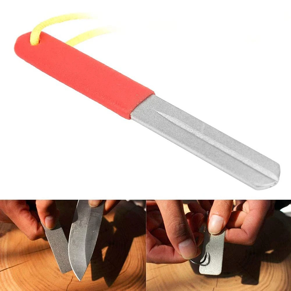 Fishing Hook Hone Sharpener Fishhook Sharpening Whetstone Double Side 400/800 Grits Diamond Fish Hook Grinding File