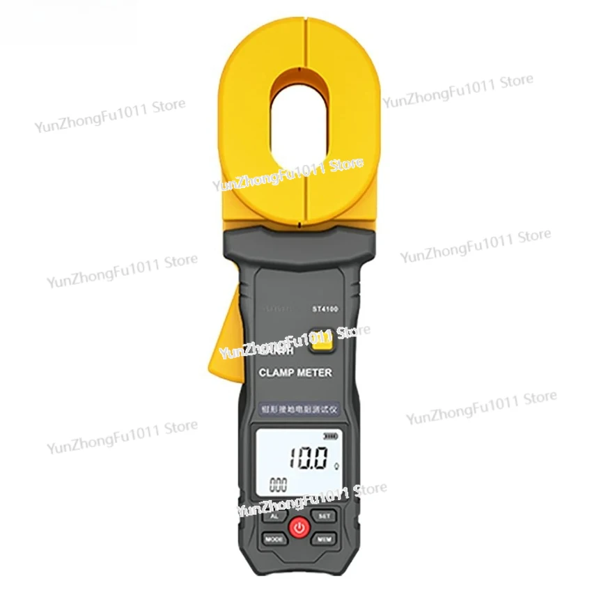 ST4100 Digital LCD Clamp Ground Resistance Meter Ground Earth Resistance Meter Tester Resistance range 0.010~500Ω Data Storage
