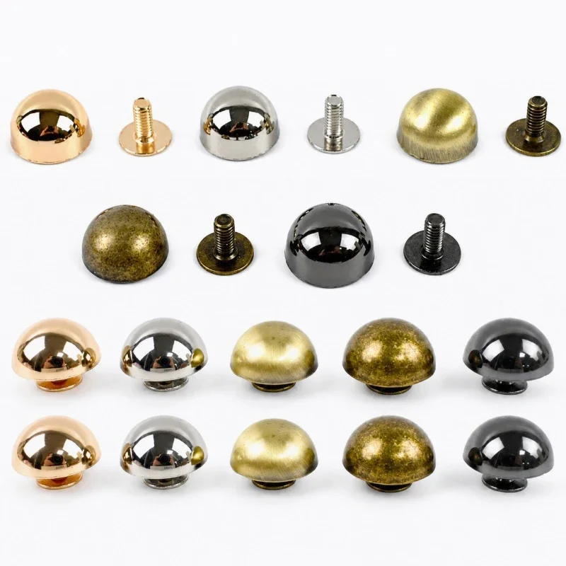 20Pcs Deepeel 8-20mm Metal Round Button Rivets for Handbag Clothing Decoration Screw Back Studs Fastener Leather Craft Parts Set