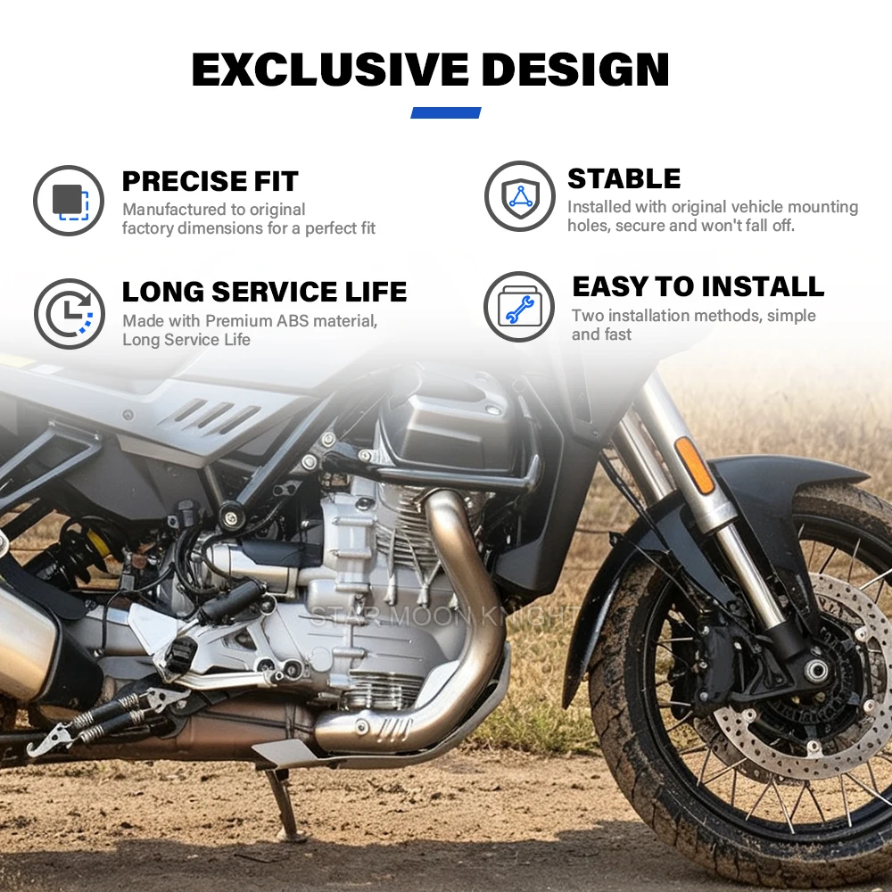 Immagine 5: Estensione Parafango Anteriore per Moto Guzzi Stelvio 2023 2024 2025 2026, Protezione Antispruzzi, Accessori per Moto