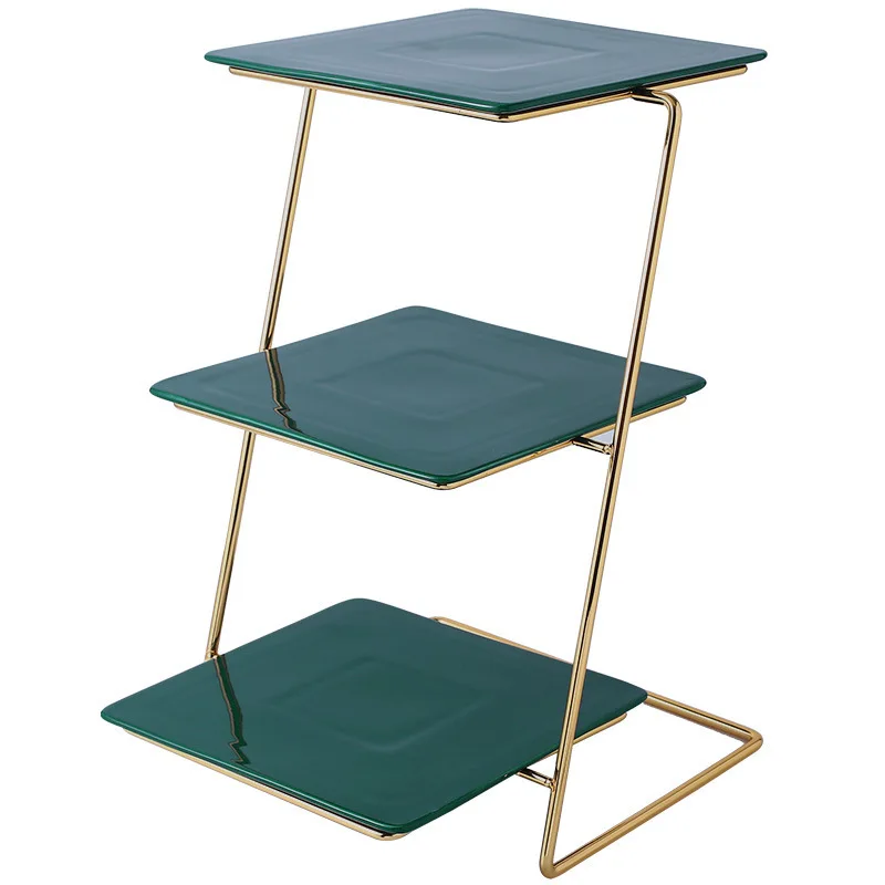 

Ceramic Afternoon Tea Three Layers Dim Sum Display Stand Paper Cup Mousse Bread Multi-Layer