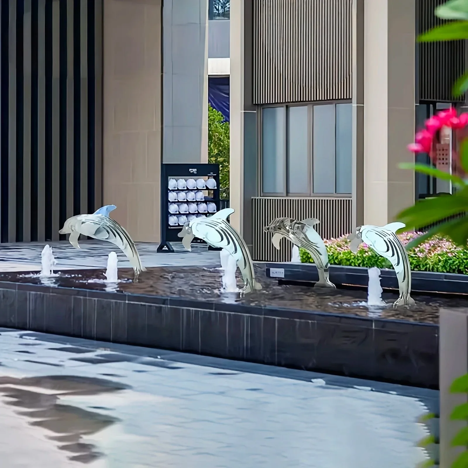 Outdoor swimming pool landscape stainless steel simulation animal decorative sculpture