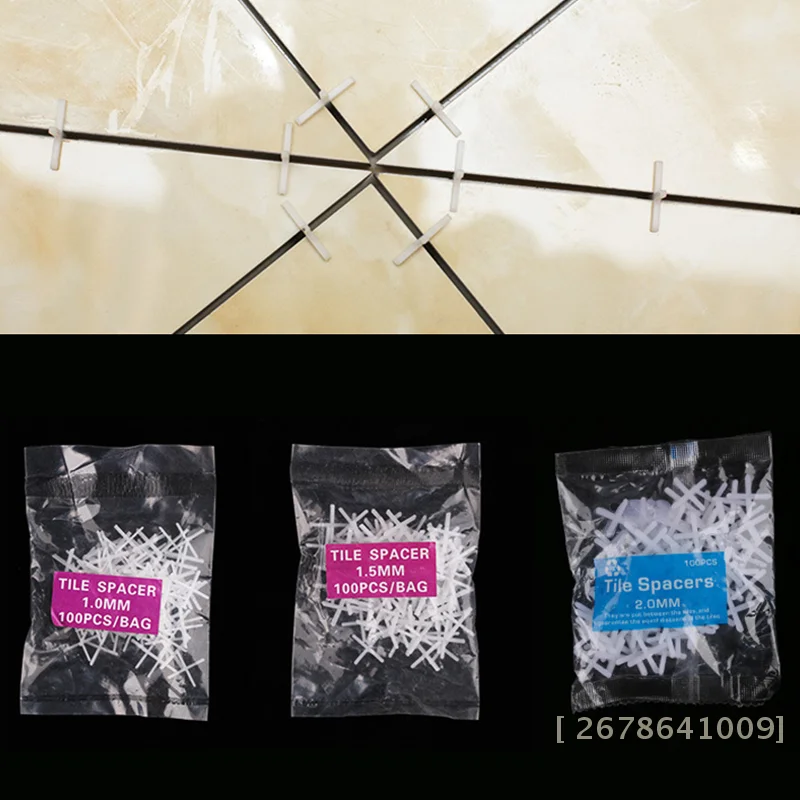 ♥Plastic Tile Spacer Set(500Pcs) – 1.0mm/1.5mm/2.0mm Cross Spacers for Wall & Floor Tiling|〔YY33〕