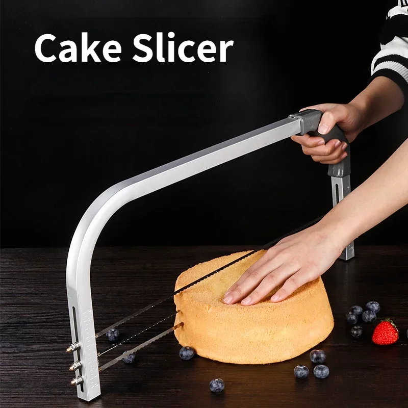 Trancheuse à gâteau intercalaire en acier inoxydable, coupe-gâteau réglable, 3 sphères, compte-gouttes, outils de cuisson ménagers, scie à gâteau