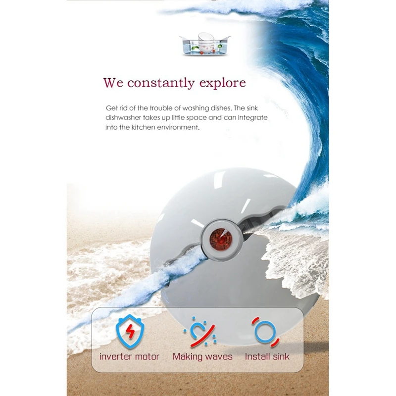 Lavastoviglie elettrica per uso domestico lavastoviglie portatile da viaggio ad ultrasuoni lavello 18W 1Set