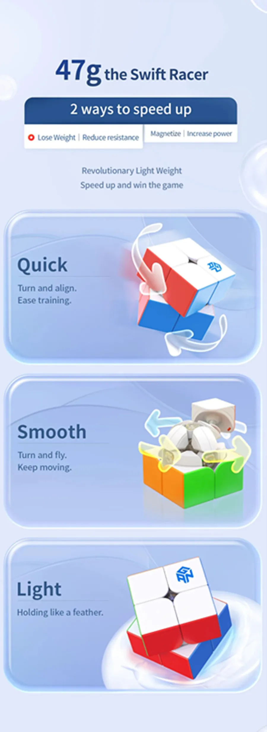 Gan 251 V2 cube de vitesse sans autocollant GAN251V2 2X2 SpeedCube 2x2x2 Cube magique professionnel jouets pour enfants cadeau Gan Cube