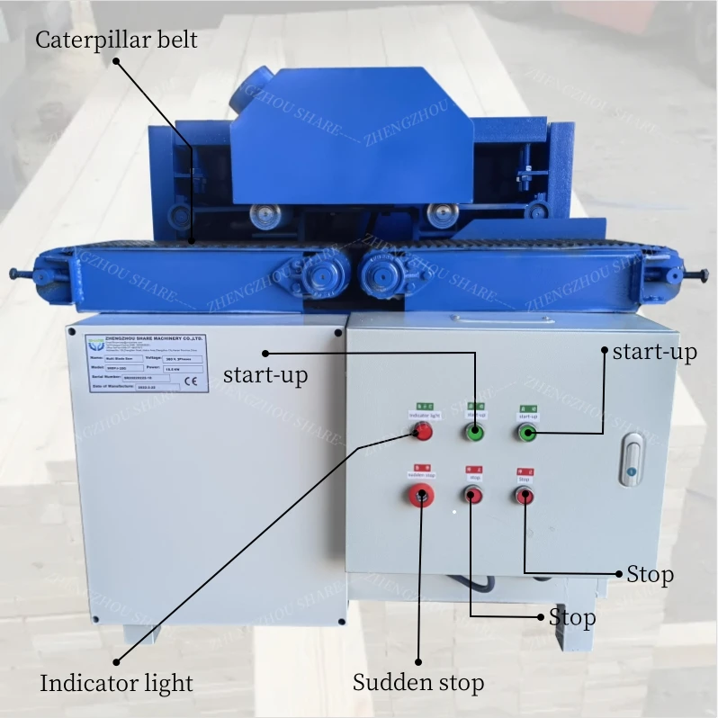 Semi-Automatic Multi Blade Rip Saw Machine Horizontal Table Saw Machine Wood Cutting Machine