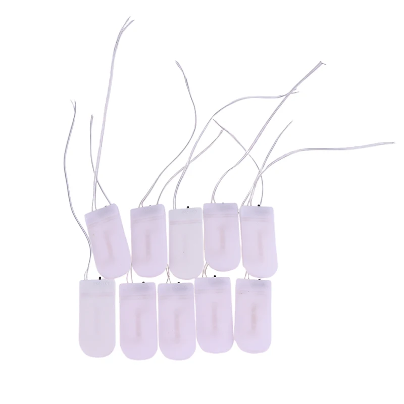 Soporte de batería de 10 Uds., soporte de pila de moneda 1X3V/2X3V CR2032 LIR2032, soporte de batería de botón con interruptor de encendido y apagado de línea