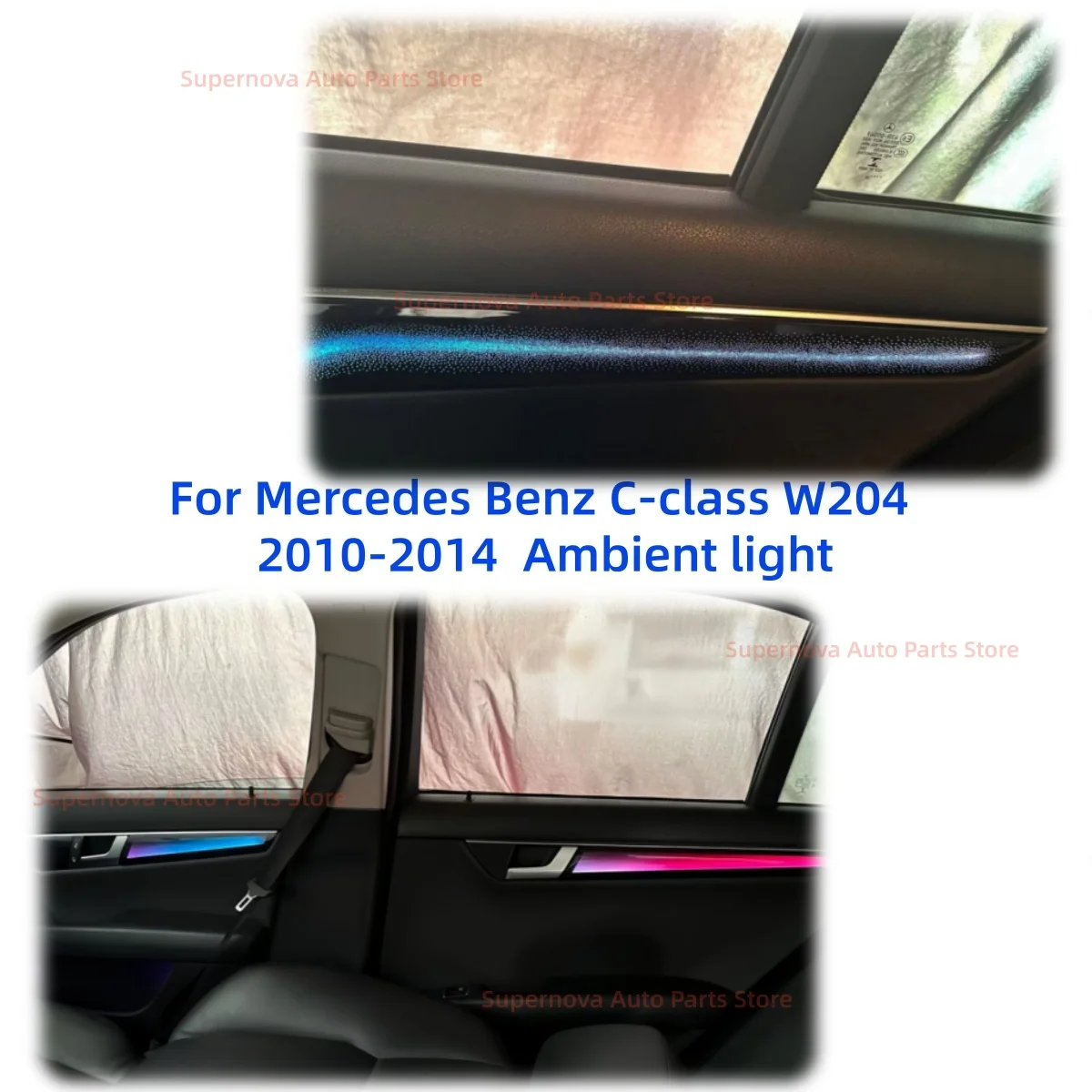 Ambient light trim strip For Mercedes Benz C-class W204 2010-2014 atmosphere lamp car interior lighting upgrade Car accessories
