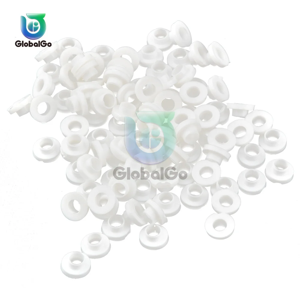 100Pcs TO-220 Transistor Plastic Insulation Washer Particles + 100Pcs TO-220 Isolated Silicone Pad Sheet Strip