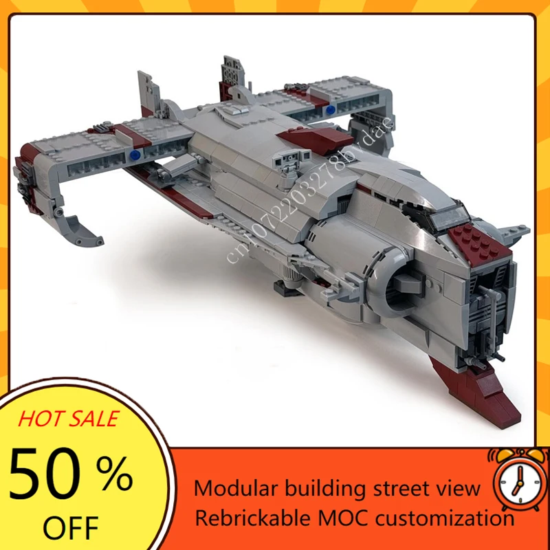 

1311PCS Polan 717 Transport Space War Military MOC SpaceShip Battle Model Custom Puzzle Architecture DIY Assembly Model Toy Gift