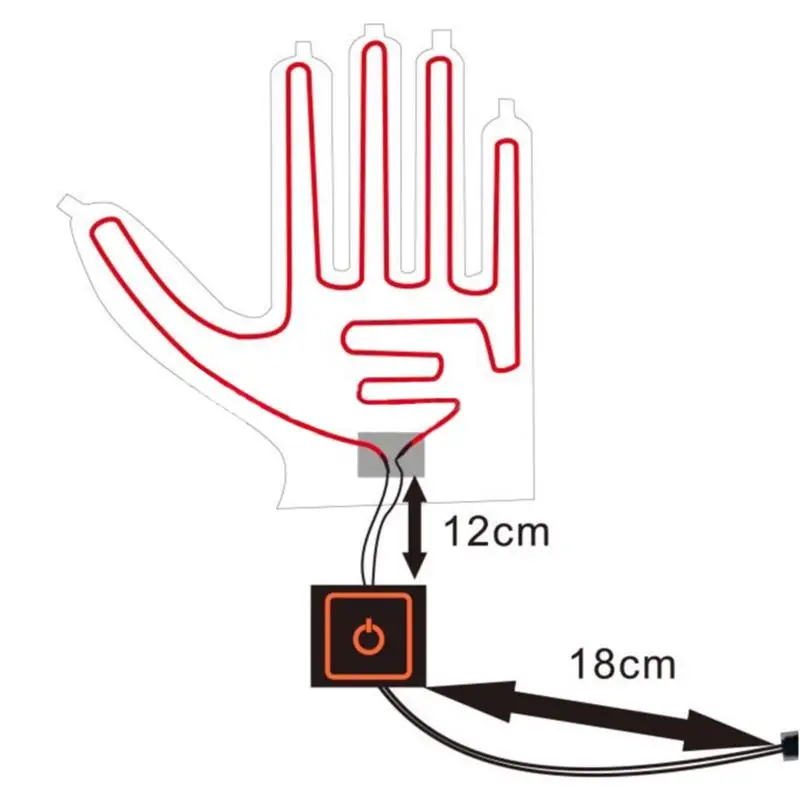 Usb luvas aquecidas inverno quente luvas de cinco dedos almofada de aquecimento elétrico filme luva folha de aquecimento para a caça de pesca