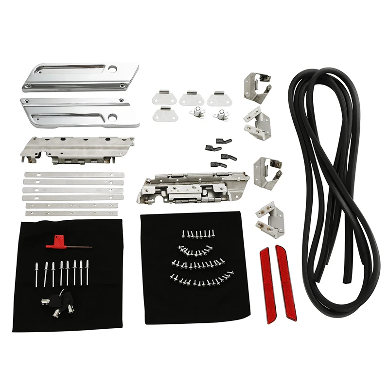 Motorcycle Hard Bag Saddlebag Hardware Latch Hinge Lock Kit For  Touring Road King Electra Street Glide FLHT FLHX 1993-13