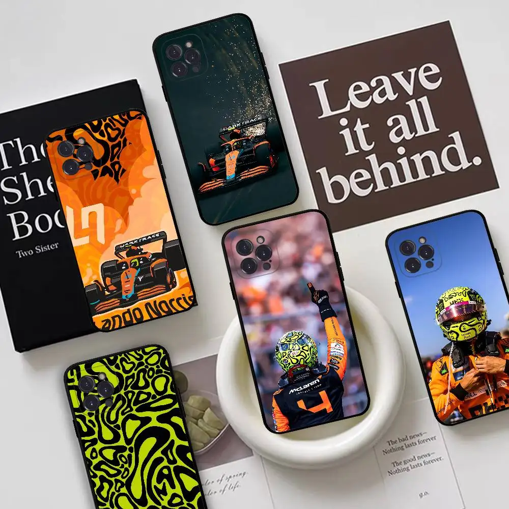 L-Lando N-Norris Phone Case Black Silicone Matte Phone Case For Iphone 17 Air 16 15 14 13 12 11 Pro Max TPU Soft Case