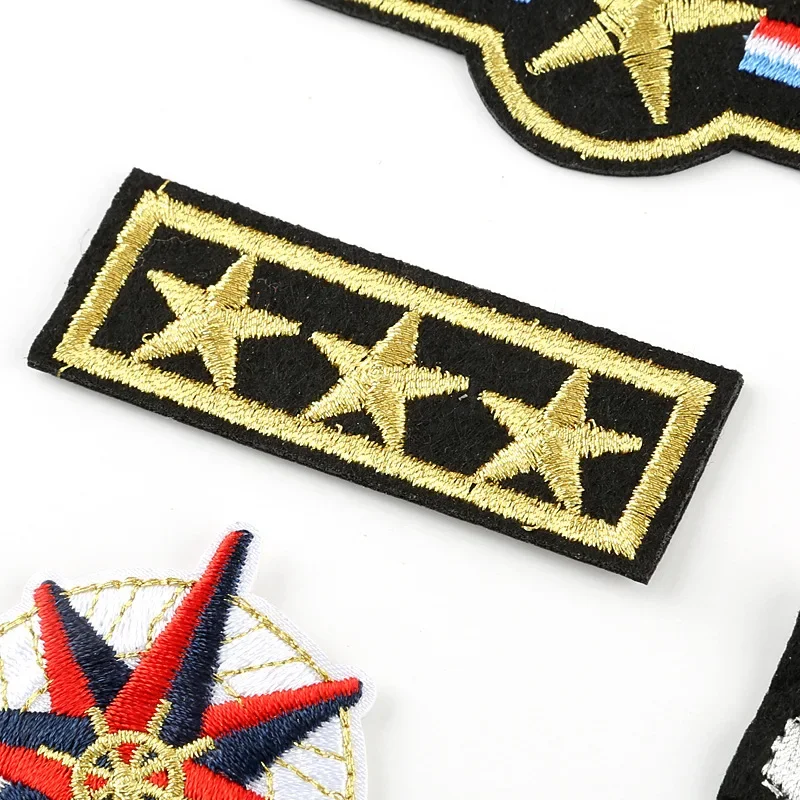 Embroidery Patches for Clothing, Military Badges, Iron-on Tactical Army Appliques, Backpack Stickers, Stripes, 1 Pc