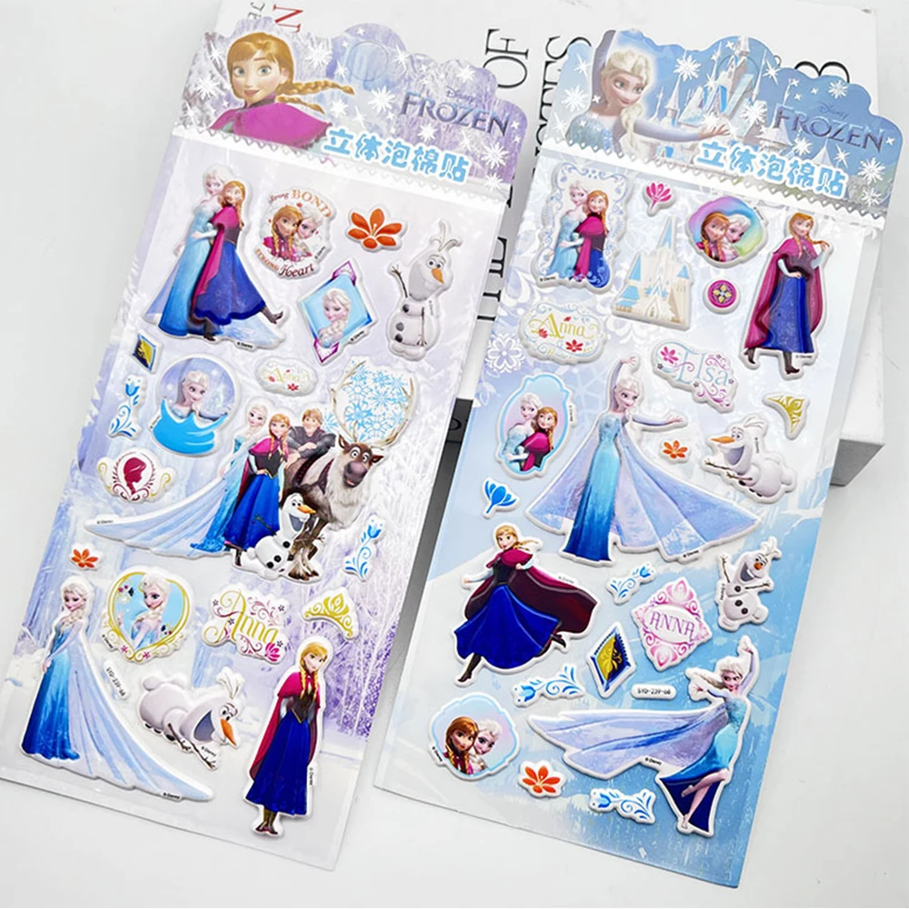 4 pçs disney anime congelado princesa bolha adesivos brinquedo artesanal diy mala papelaria bonito dos desenhos animados decoração adesivo para presentes