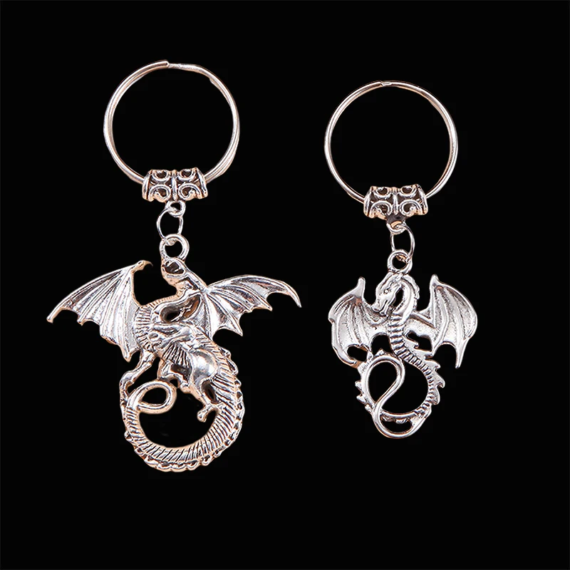 Fashion Alloy Keychain Vintage Dragon Pendants Keyring Retro Jewelry Car Key Chain Bag Charms Decoration Souvenir For Men Gift