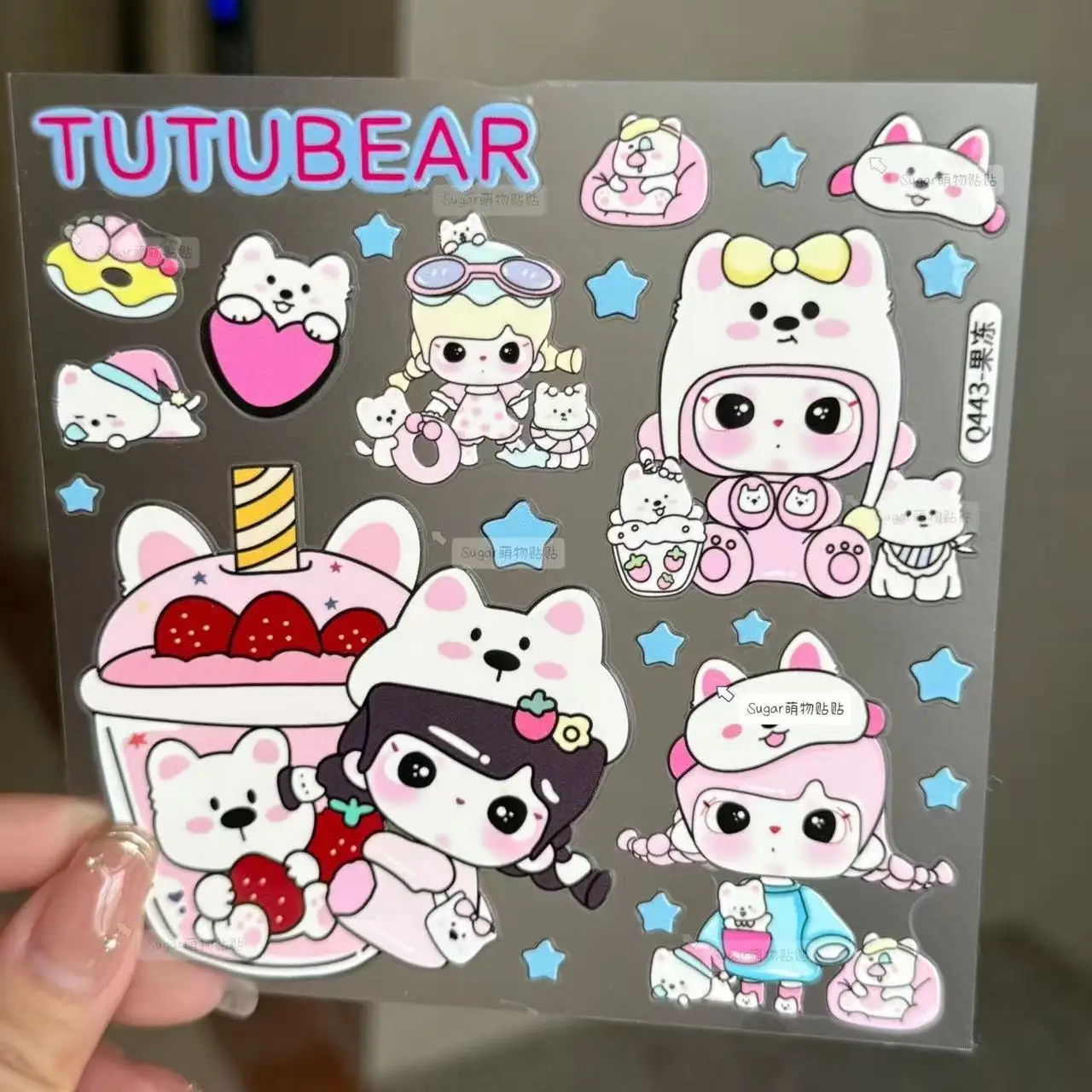 

Japanese Cute Trendy Popular Cute Bunny Rabbit Bear Jelly Stickers High-looking Water Cup Tablet Hand Account Guka Friend Gift