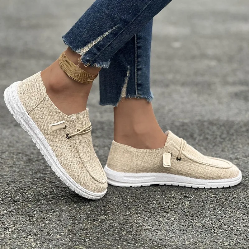 أحذية رياضية نسائية عصرية كاجوال برباط علوي بمقدمة مستديرة وفم عميق مانع للانزلاق ومقاوم للاهتراء أحذية مفلكنة للجري #2