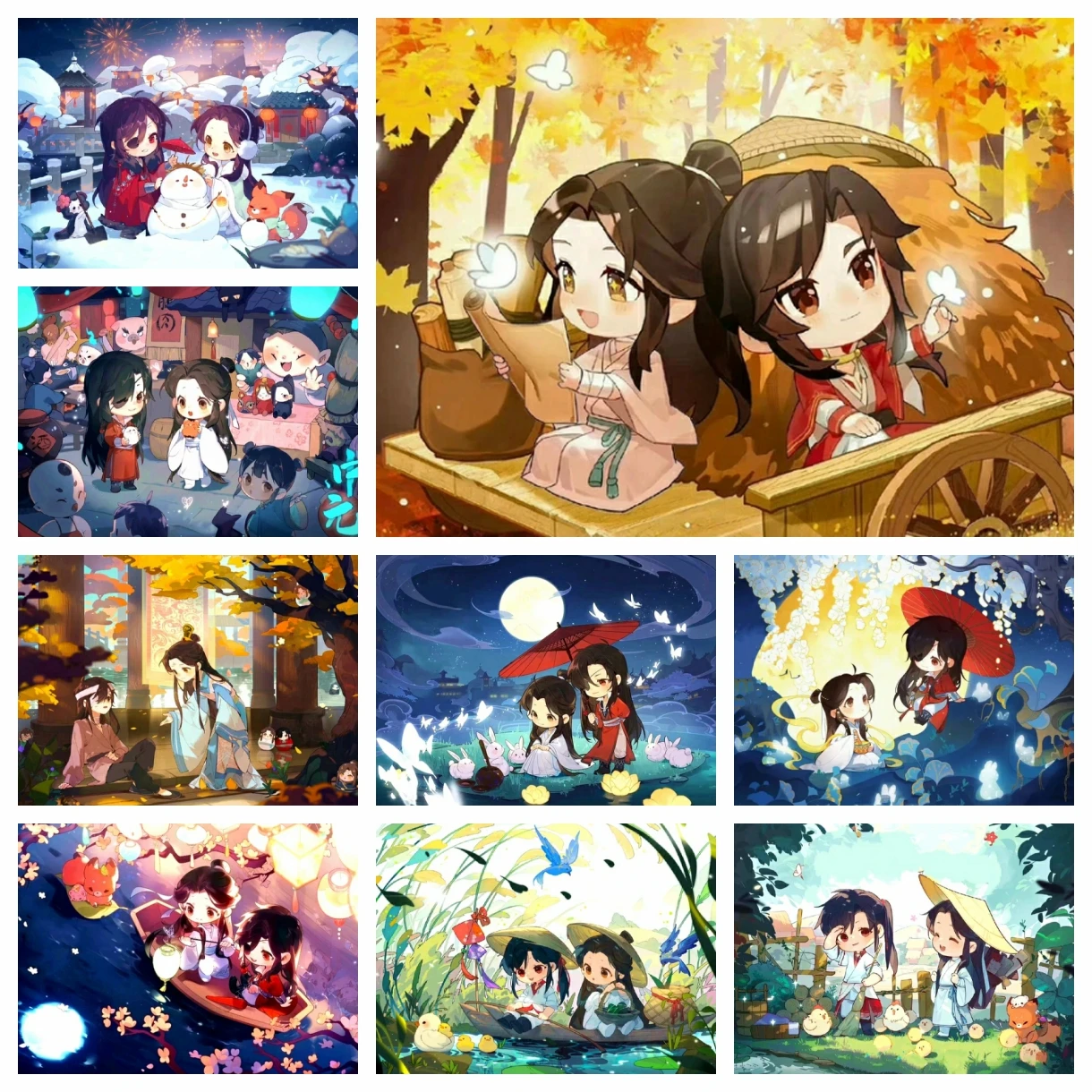 

Тянь Гуань Ци Фу мультфильм алмазная живопись небесное официальное благословение Хуа Ченг бабочка мозаика вышивка крестиком домашний декор подарок