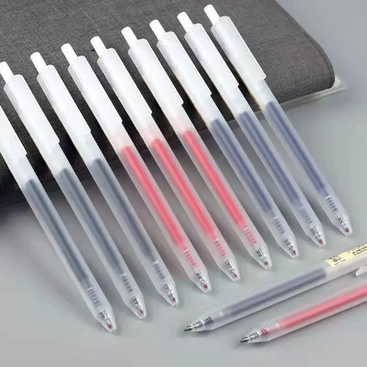 Simple Quick-drying Gel Pen Black/Blue/Red Ink 0.5mm Pen Tip Neutral Pen Press Type Signature Pens Student Test