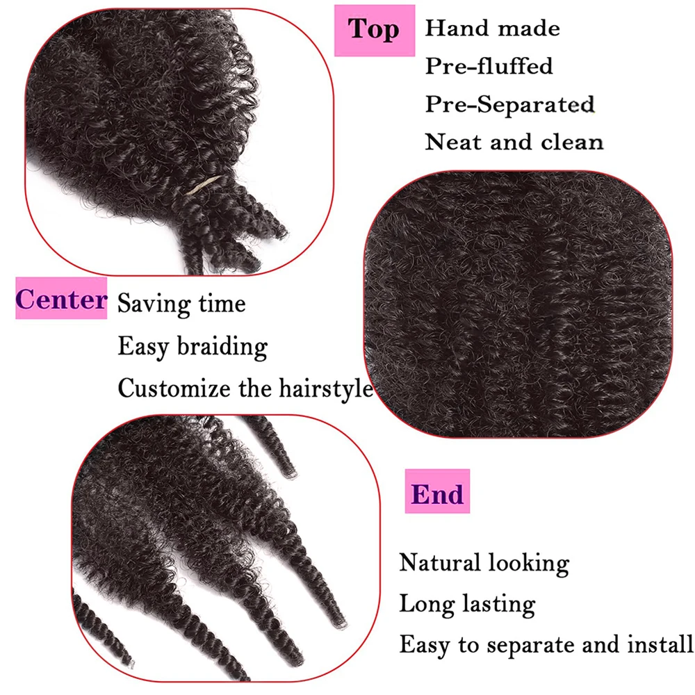 1–6 Packungen federndes Afro-Twist-Haar, Marley-Twist-Flechthaar, Marley-Haar für Frauen, synthetisches Wickelhaar für weiche Locs