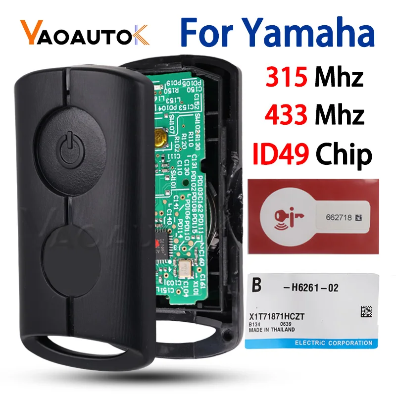 Original Motorcycle Remote Control Key Fob For Yamaha XMAX XMAX300 NVX NVX155 AEROX JAUNS QBIX ID49 Chip 433.92MHz Scooter car