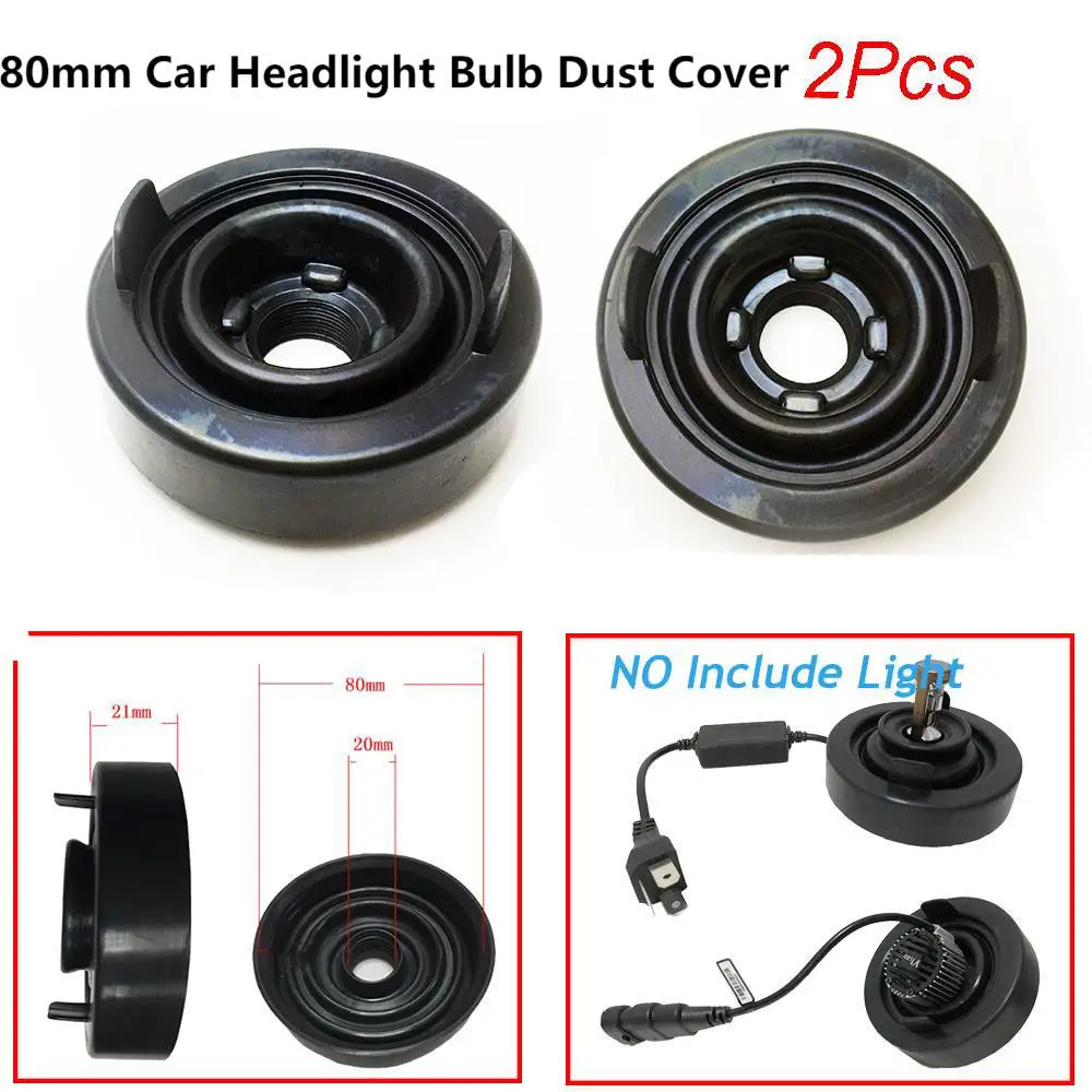 2Pcs 80mm Car Headlight Bulb Dust Cover Soft Rubber Headlight Waterproof Dustproof Cap For Auto LED HID Xenon Lamps H1 H3 H4 H7