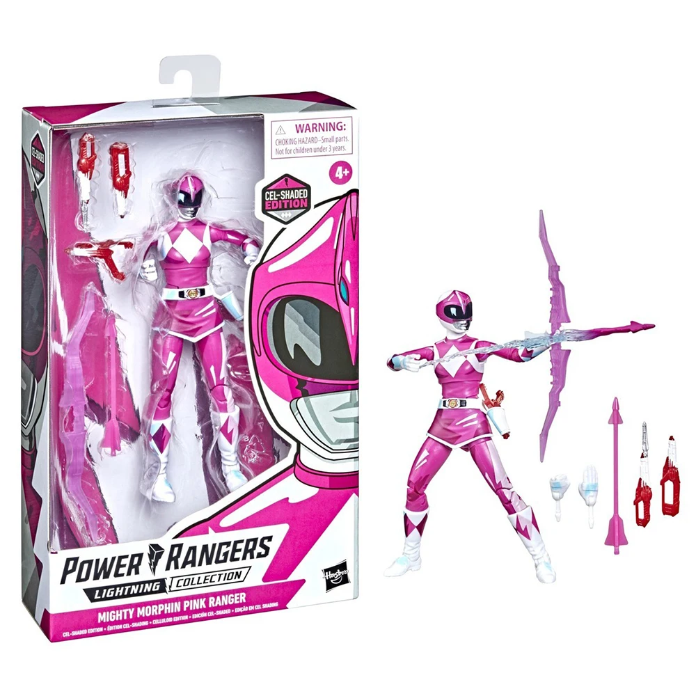 In Stock Original Hasbro Lightning Collection Power Rangers Cel-Shaded Mighty Morphin Pink Ranger Action Collectible Figures Toy