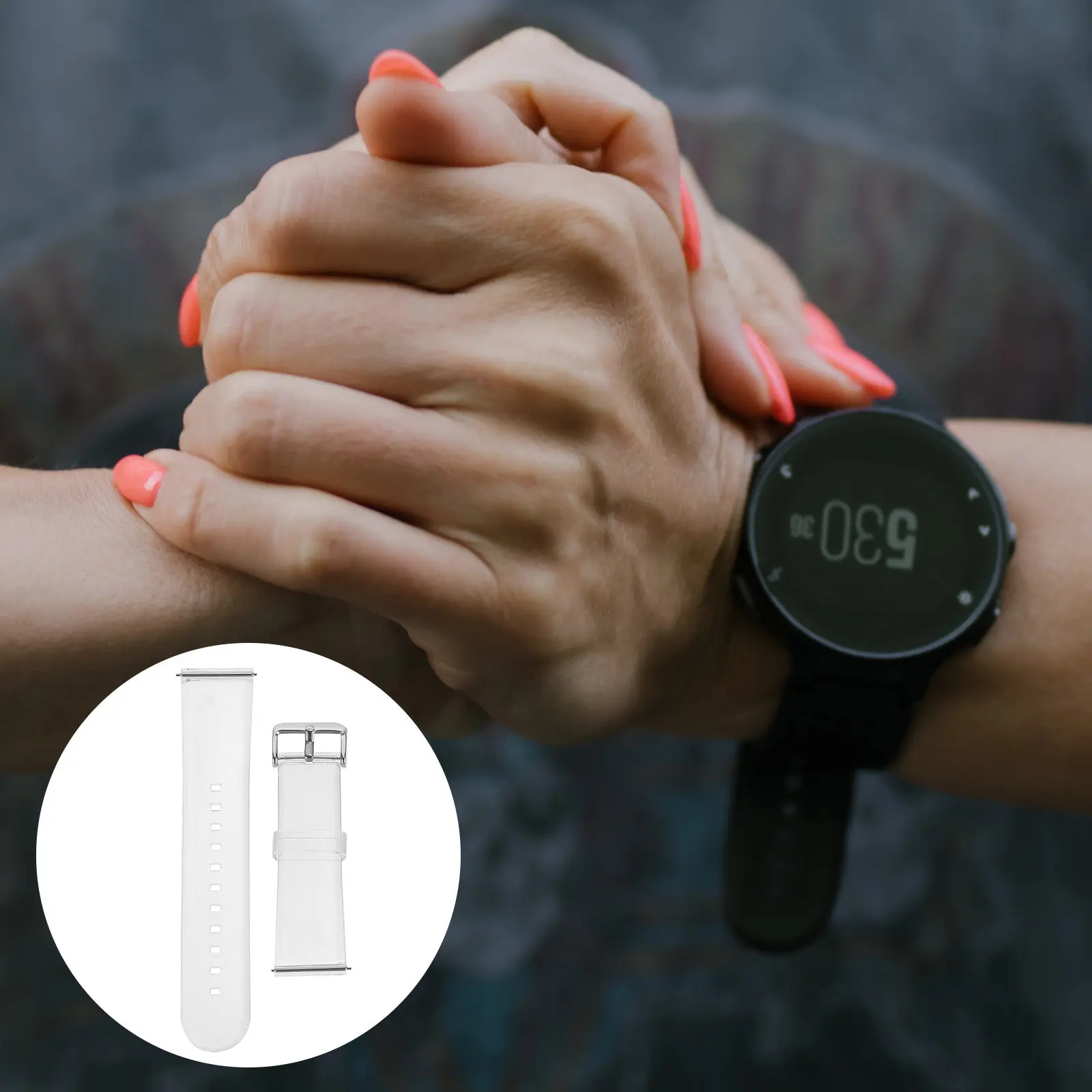 Smartwatch Band Replacement Adjustable Pvc Watch Strap Universal Casual Formal Wear Fashion Accessory