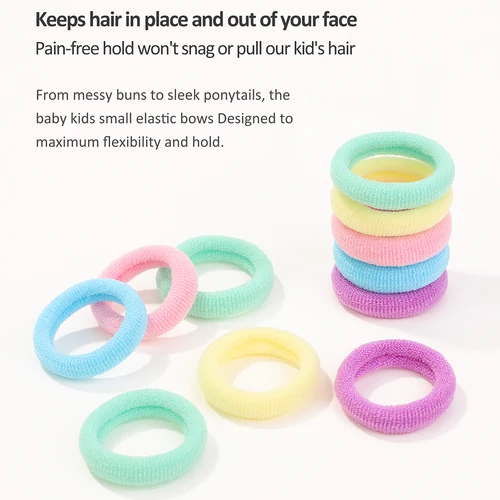 Imagen 2 del producto 50/100 Uds. Bandas elásticas coloridas para el cabello para niñas, coleta para mujeres, lazos para el cabello pequeños, bandas de goma, accesorios para el cabello para niños