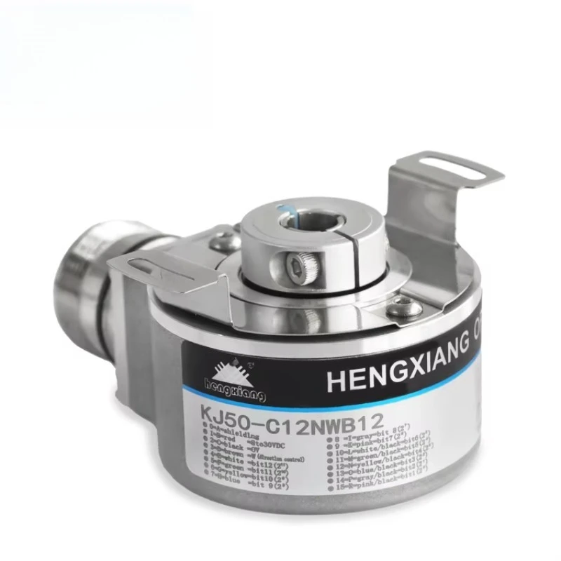 Single-turn Absolute Encoder with Parallel Gray KJ50  NPN PNP Interface 5bit-12bit Resolution 8/10/12/14/15mm Shaft for Motors