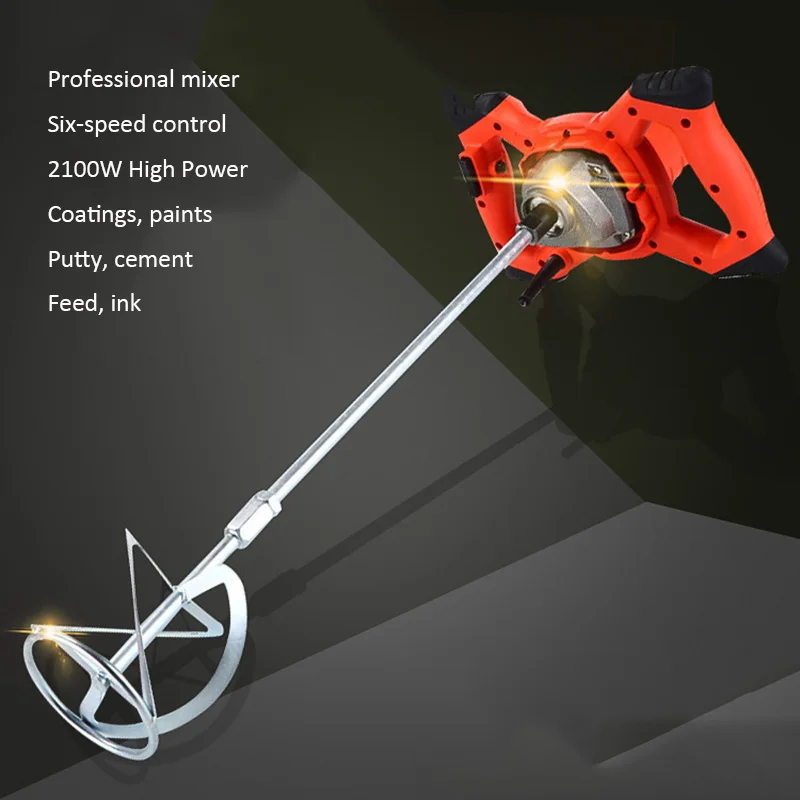 2100w Elektro mischer in Industrie qualität 6-Gang-Geschwindigkeit einstellbarer Hand lack Zement Kitt Pulver Misch betonmischer