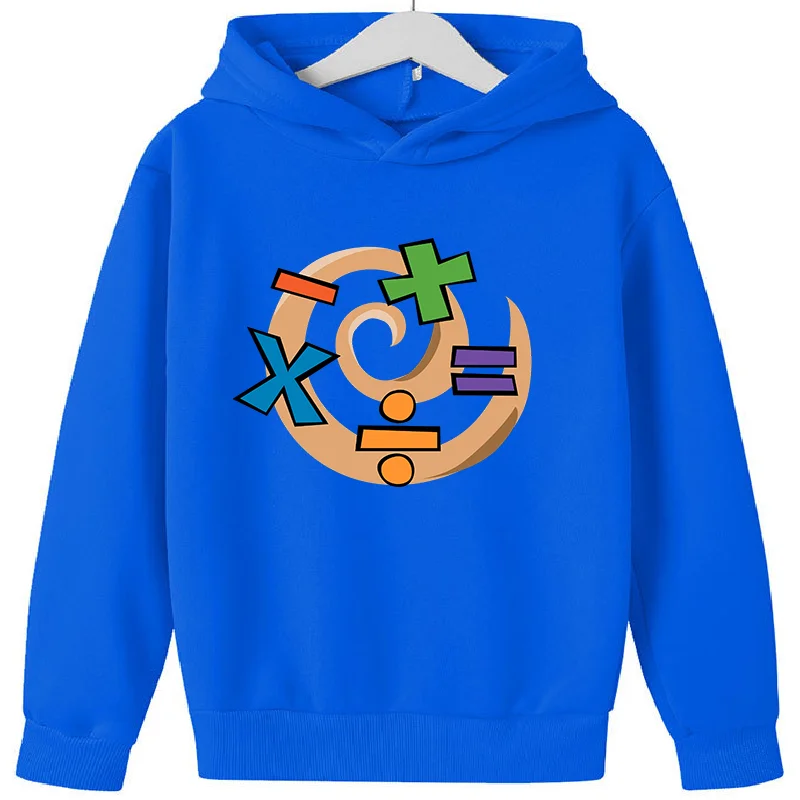 Hot Boys Girls Hoodie New Cartoon Mathematic Symbols Print Fashion Explosion Kids Clothes Girls Sweatshirts Sweater Clothes +-x=