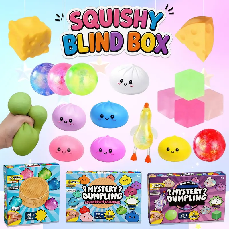Mystery Dumpling Squishy Blind Box Anti-stress Sensory Ball Steamed Stuffed Bun Squeeze Toys Super Soft Slow Rise Birthday Gifts