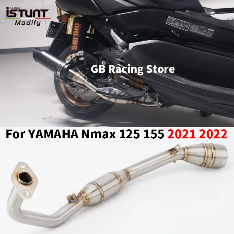 

Надевается для Yamaha NMAX 125 155 NMAX125 NMAX155 2021 2022, выхлопная труба мотоцикла Escape Moto, передняя звено