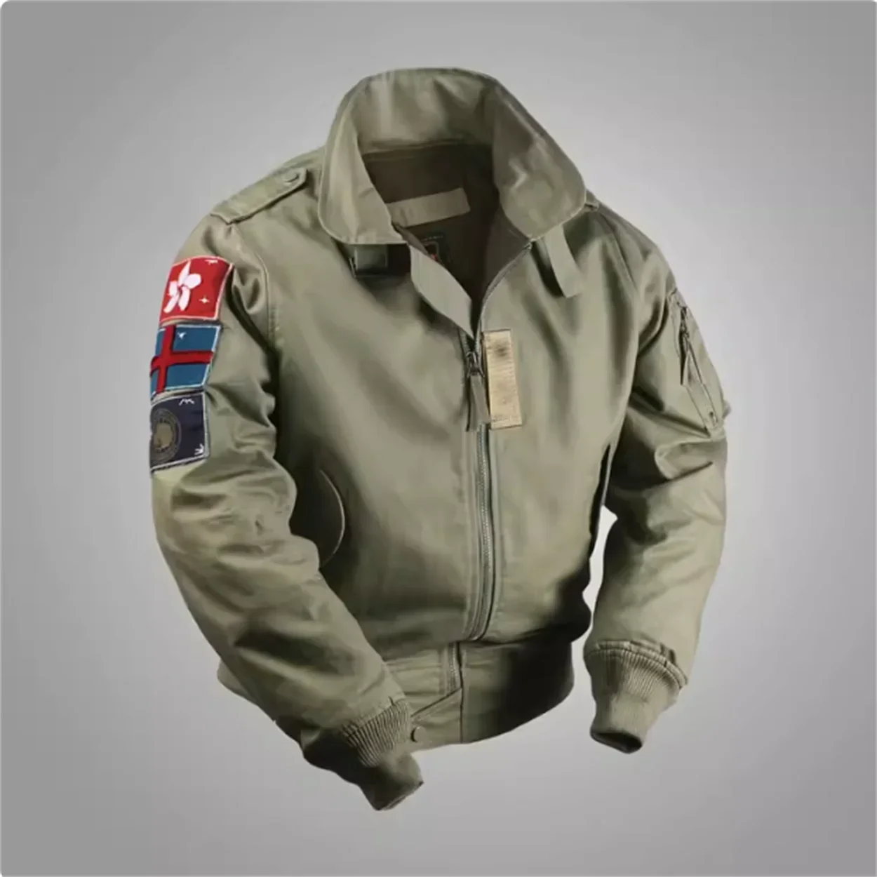 Veste de vol délavée courte Air Force, vêtements de travail rétro