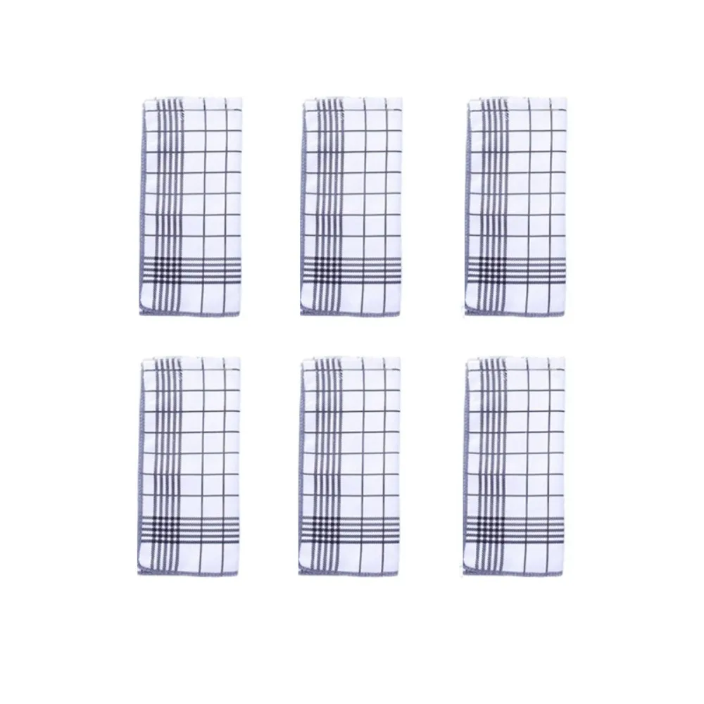 6 Pieces Multi-functional Large Checkered Kitchen Towel Absorbent Rectangular Tea Towel Soft Quick-Dry Washcloth Tableware
