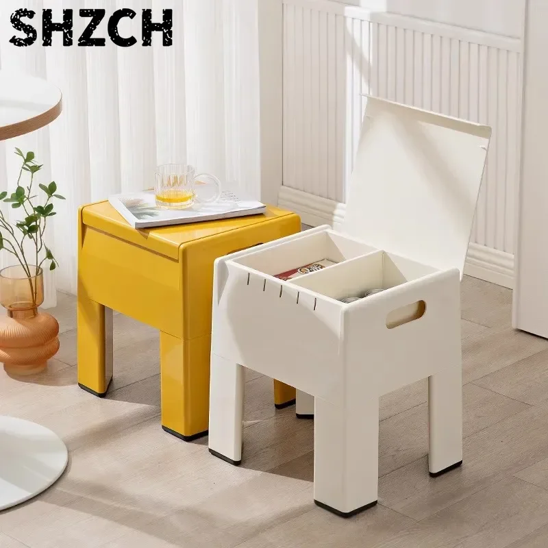 Nordic Storage Ottoman, Creative Shoe Bench for Entryway, Multi-Function Living Room Organizer, Narrow Storage Seat