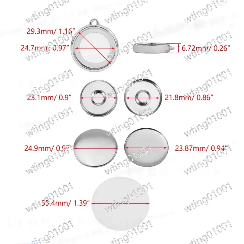 50Pcs Set 37mm Double Sided Key Chain Parts for Badge Machine 25mm 32mm Round Pin Making Supplies Metal Front Cover Blank
