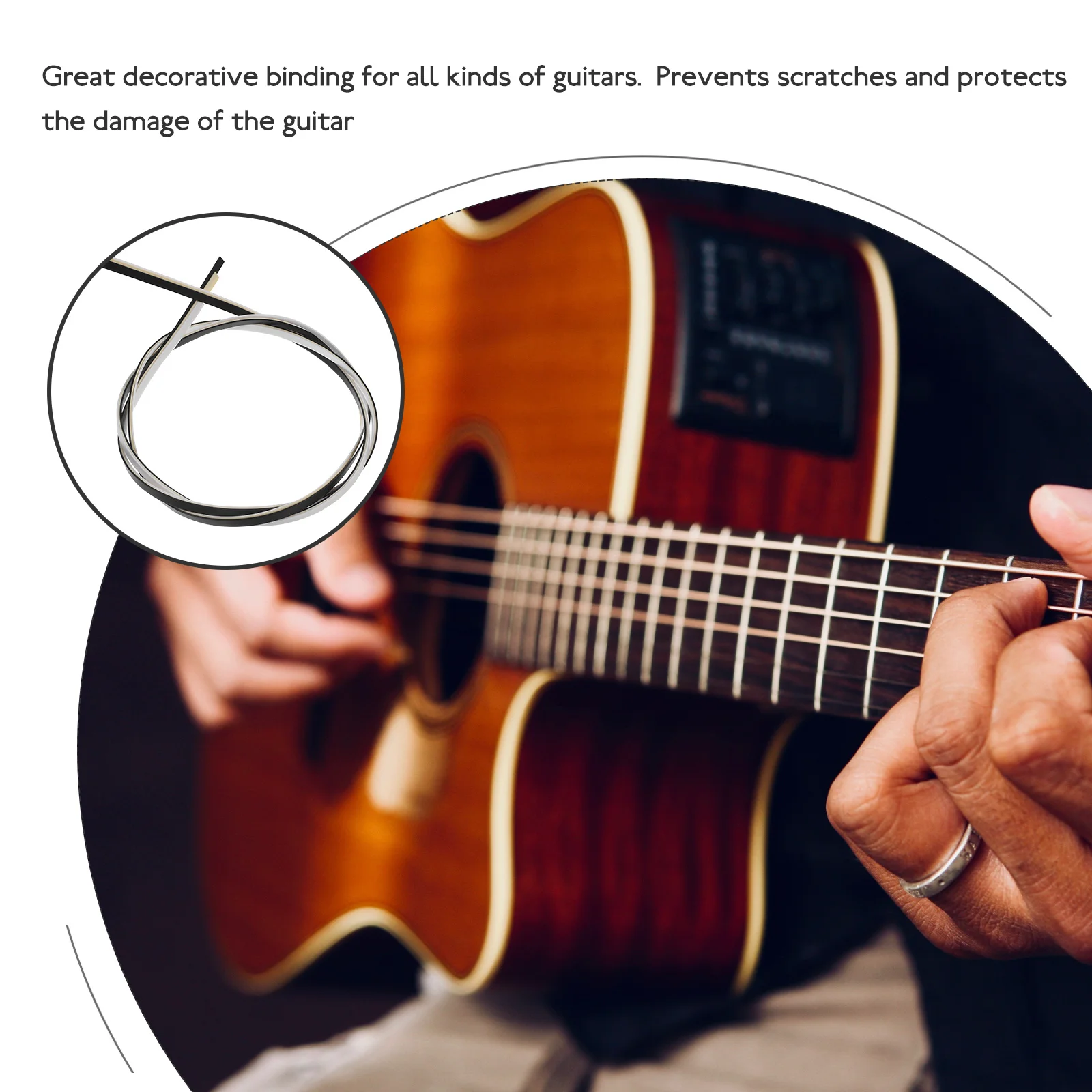 

3pcs Guitar Binding Purfling Strips Abs Durable Edge Trim For Luthier Guitar Repair Decoration Accessories Strakes